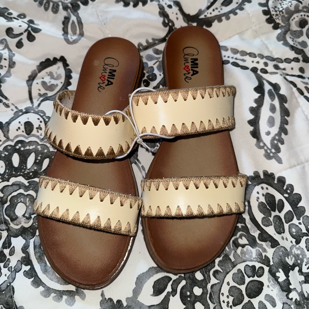 Mia Amore Tan and Brown Women's Sandals